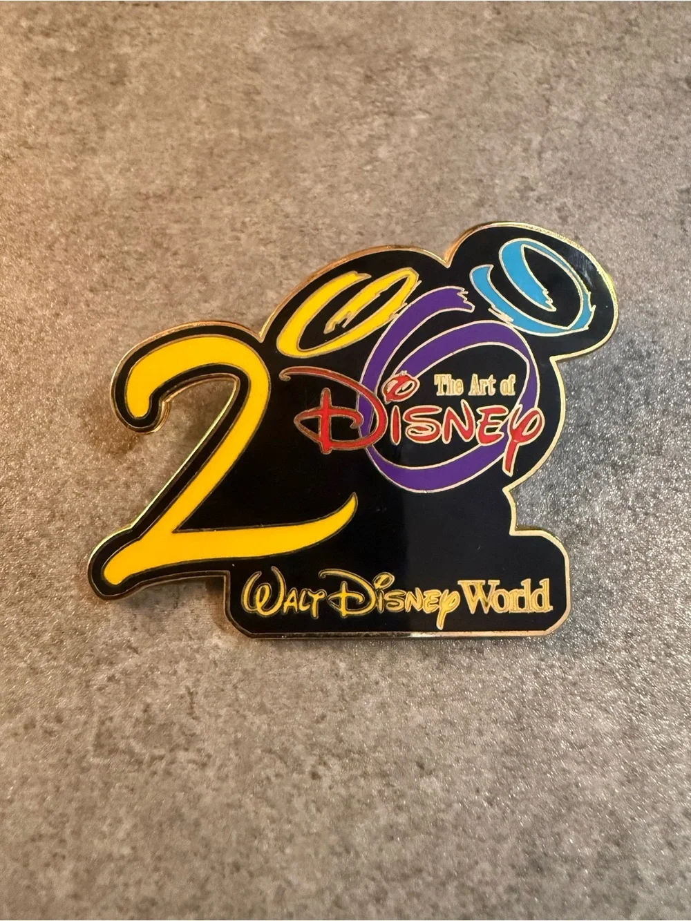 Disney 2000 Commemorative Pin - Black, Yellow, Purple, Blue, Red
